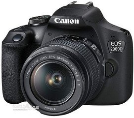 كاميرا للبيع CANON EOS 2000D مستعملة كسر زيرو الكرتونة جميع مشتملاتها