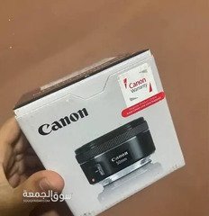 عدسة كانون 50 mm Ef 18 STM للبيع كسر زيرو بالكرتونه